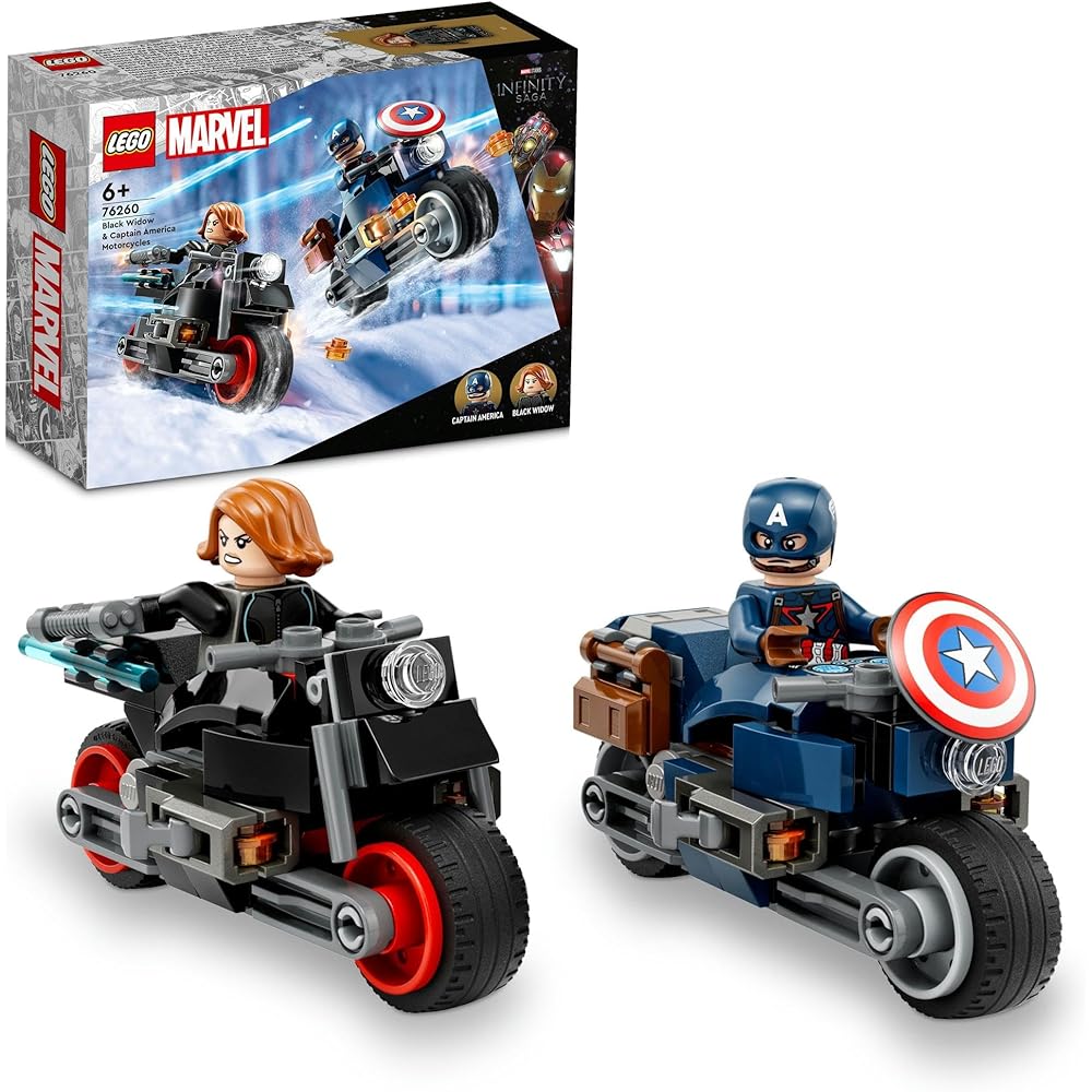 

LEGO Super Heroes Black Widow and Captain America Touring Toy Building Set for Kids Ages 6-9