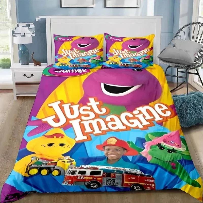Comforter 3D Print Barney Cartoon Friends Bedding Set Bedroom Soft Modern S Comefortable And