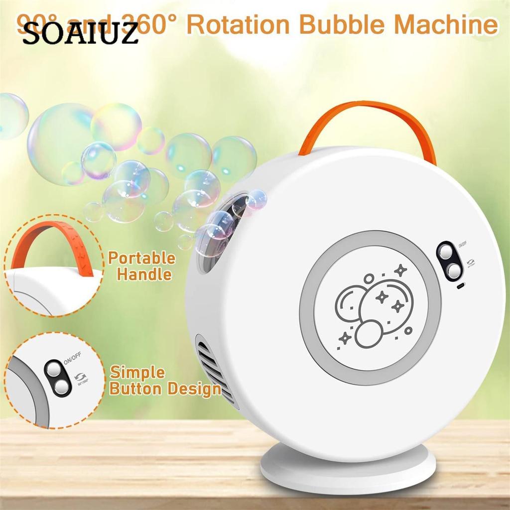 Bubble Machine Automatic Bubble Blower Rotated 90°/360° For Child Adult USB Rechargeable Battery Portable Bubble Machine For Fun Outdoor Toy Party