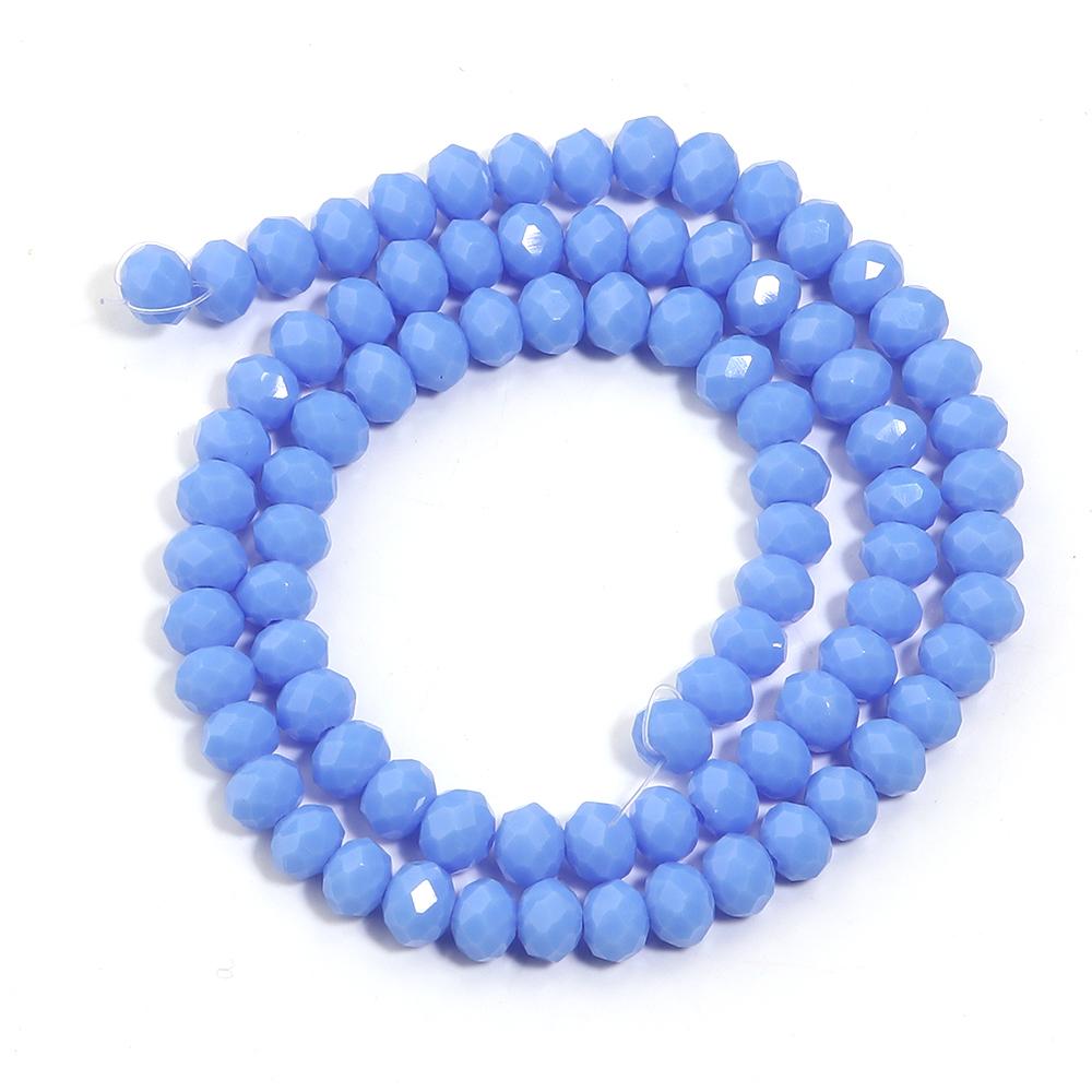 1 Strang 4/6/8mm Facettierte Porzellankristallperlen Hellblaue Glas lose Perlen für Schmuckherstellung DIY Halsketten Armbänder Zubehör