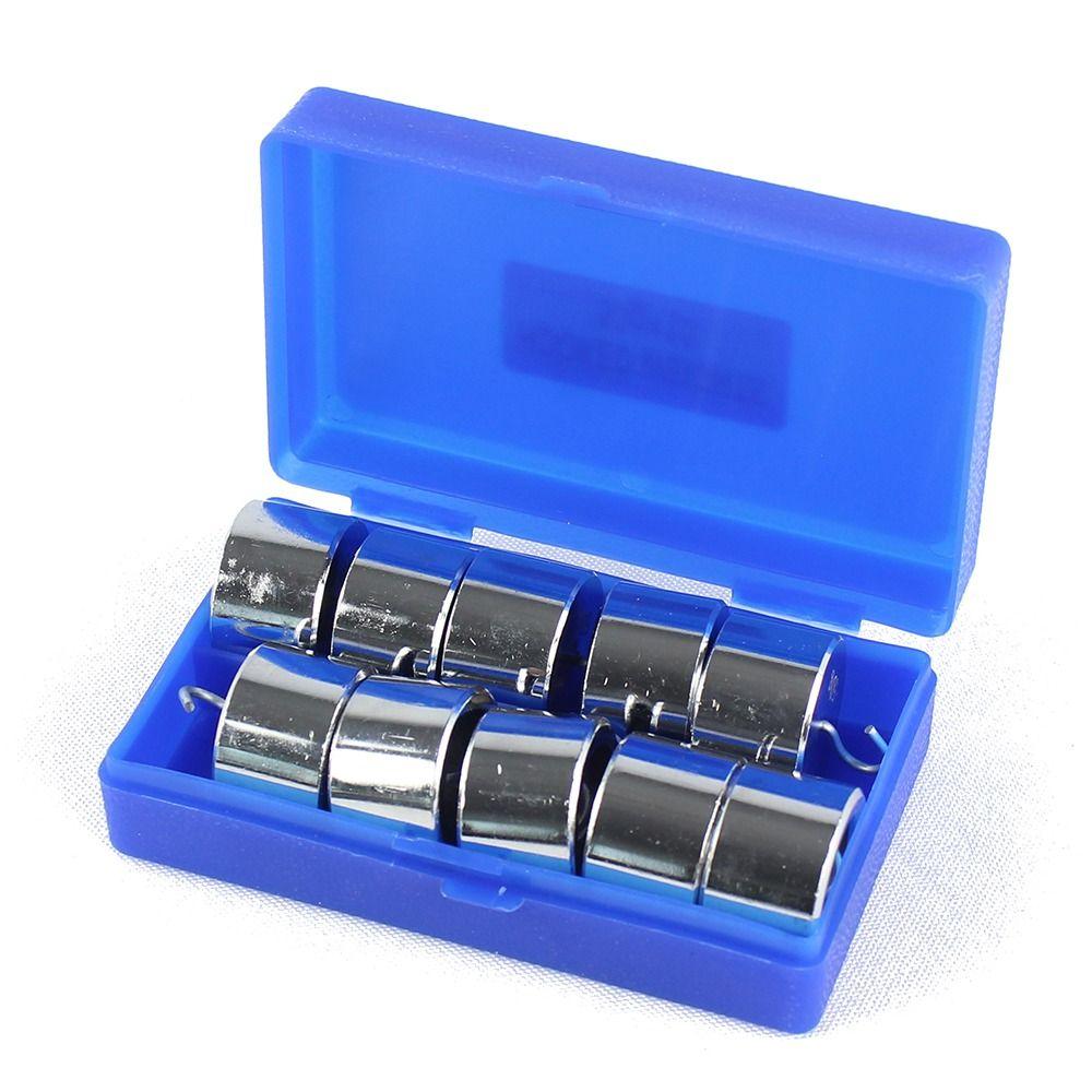 Silver Chrome-Plated Hook Weight Metal Metal Slotted Weights  General Science