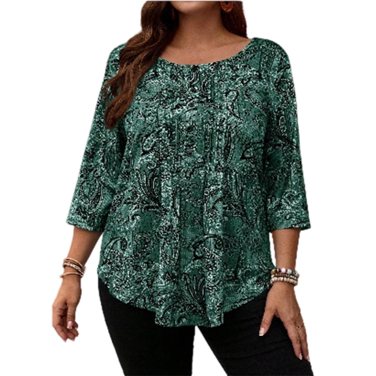 Women s Fashionable Casual Oversized Top XXL темно-зеленого