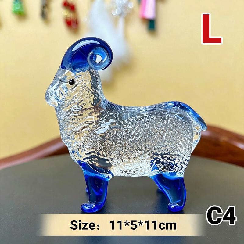 Crystal Sheep Figurine 2027 Zodiac Sheep Statue Home Desktop Bookshelf Office Ornament Sheep Decor Feng Shui Bring Fortune