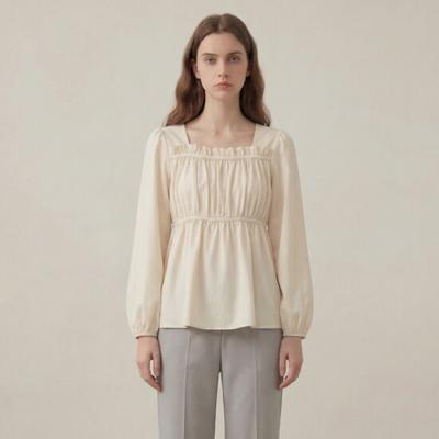Karra Frill Square Neck Blouse Up To Size 77 A5s0219
