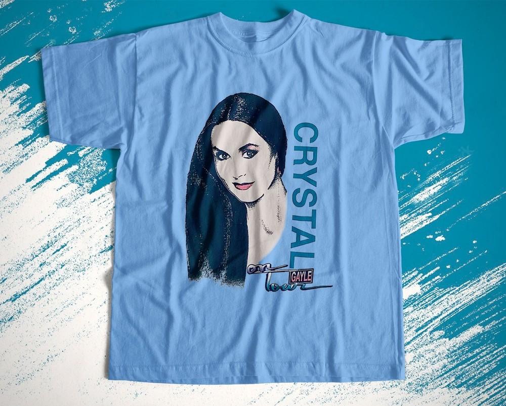 Vtg Crystal Gayle Heavy Cotton All Size Unisex Light Blue Classic Shirt TR674 Unisex T-Shirt XXXXL