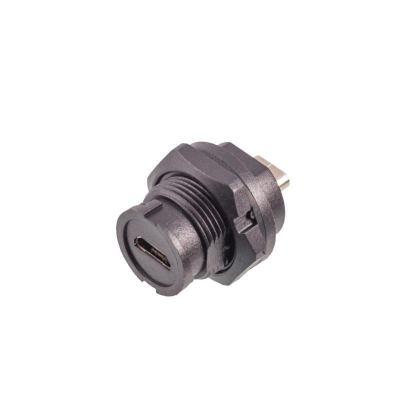 

Outdoor Industrial USB Female Socket Jack Panel Solder Waterproof Micro USB Connector Data Adapter Automation Car IOT Medical no cable