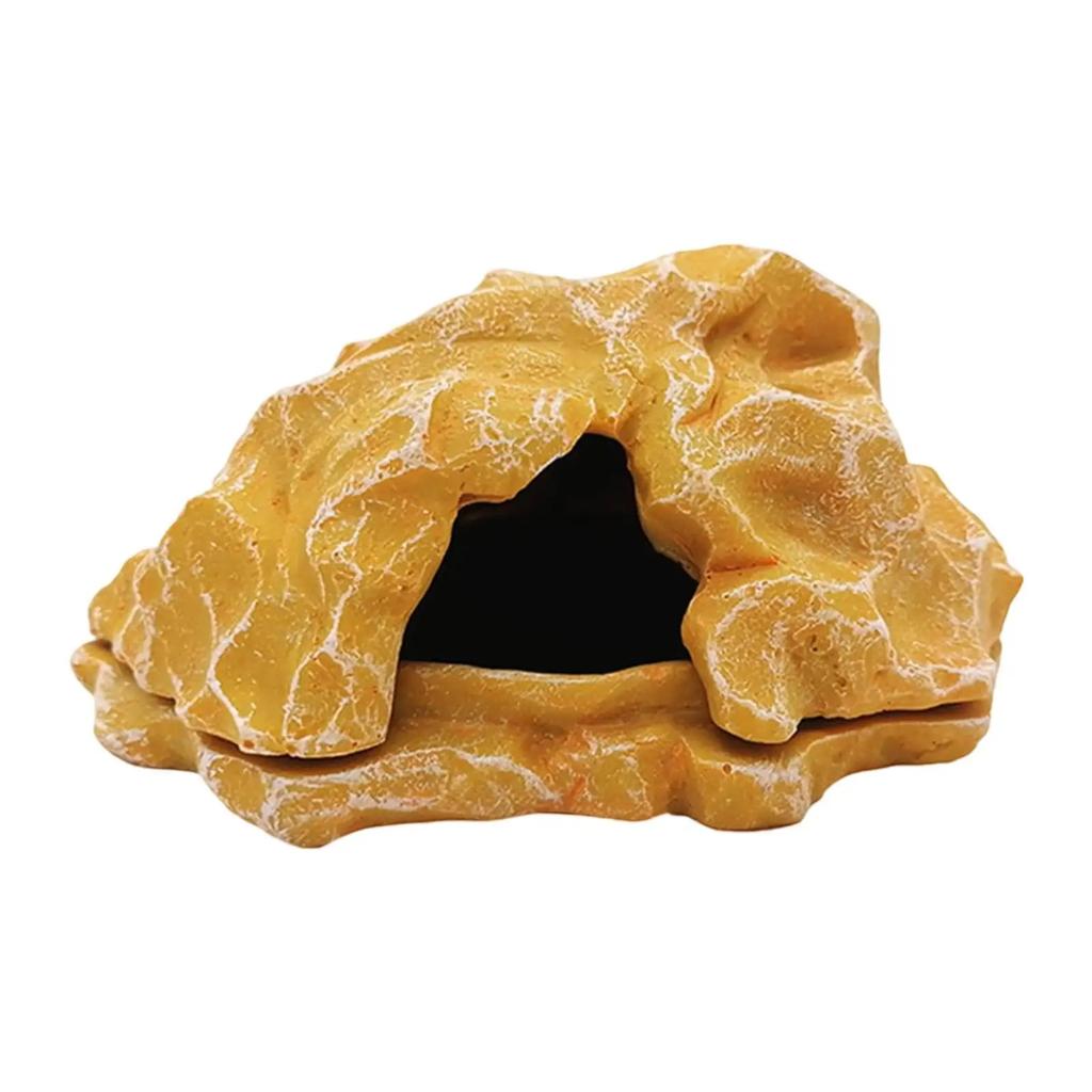 Reptile Hideout Basking Decorative Resin Rock Hides for Turtles Gecko Snakes Aquarium Decoration