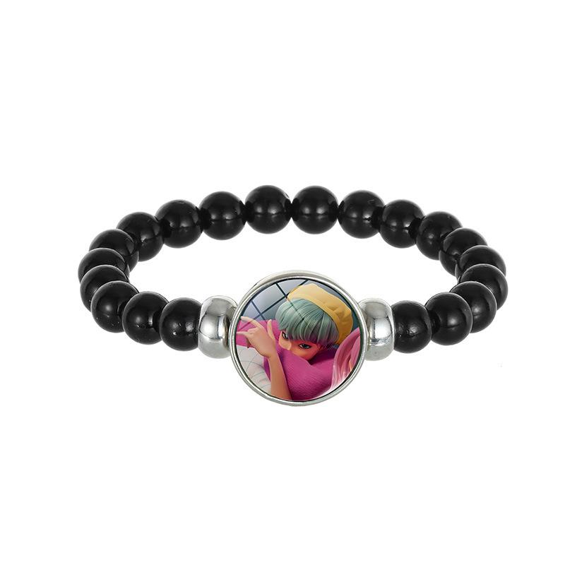 Demon Hunters Saja Boy Beaded Bracelet, Lumi Zoe Mira Black Bead Jewelry