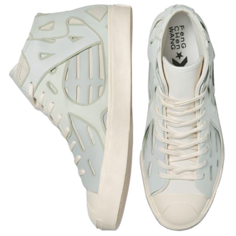 Feng Chen Wang x Converse Jack Purcell Deconstructed Open Smile Casual Non-slip Wear-resistant Mid-top Skate Shoes Unisex White Grey