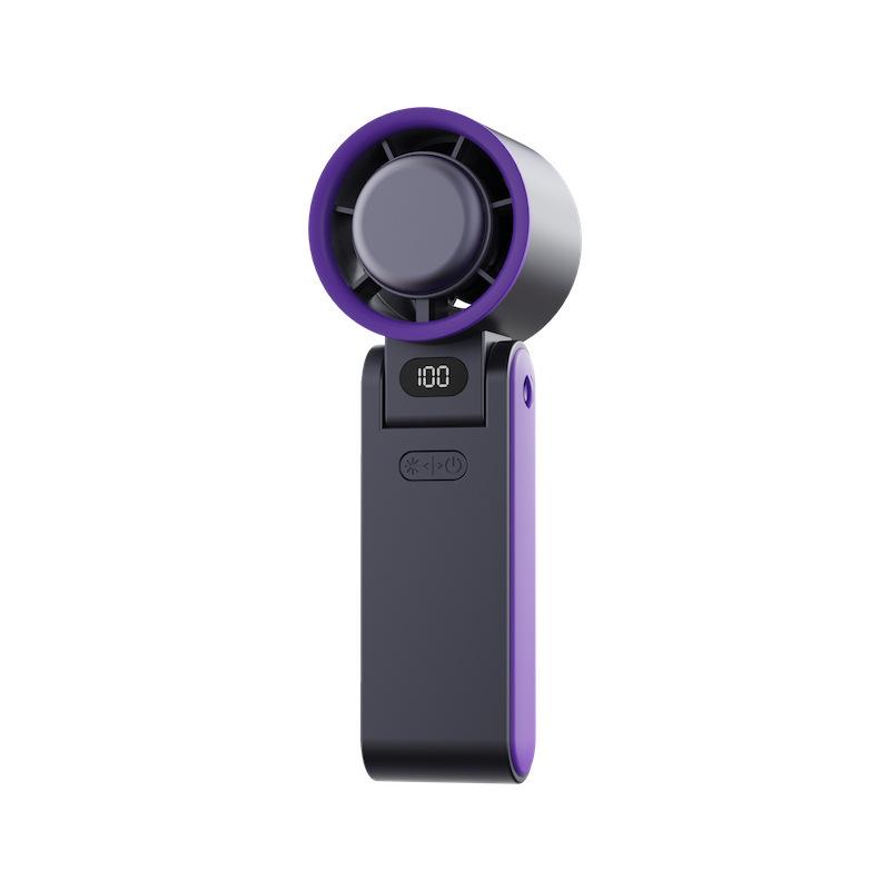 Air Cooling Turbo Fan 3600mAh 100 Wind Speeds Adjustable Outdoor Foldable Student Handheld Fan with Lanyard