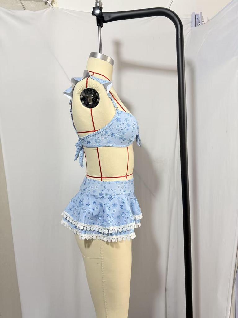 2026 Damen Europäisches & Amerikanisches Bedrucktes Strand-Bikini-Set