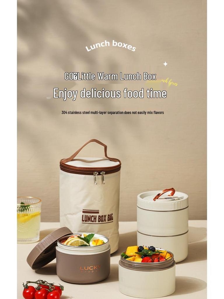 304 Stainless Steel Bento Box - Multi-Layer Partitioned Lunch Container for Students and Office Workers
