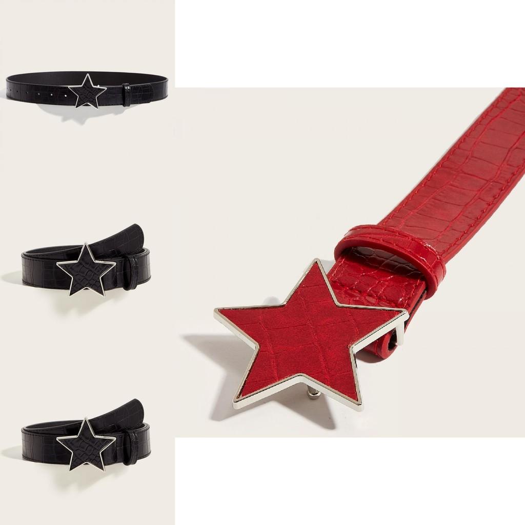 Punk Leather Belt With Gold Alloy Buckle For Men And Women Casual Wear