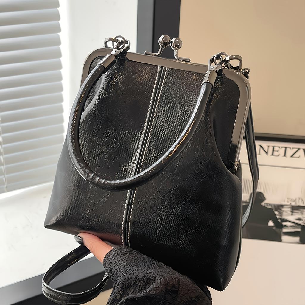 Elegant Faux Leather Handbag Vintage-Style Elegant Faux Leather Handbag Large Capacity Wallet