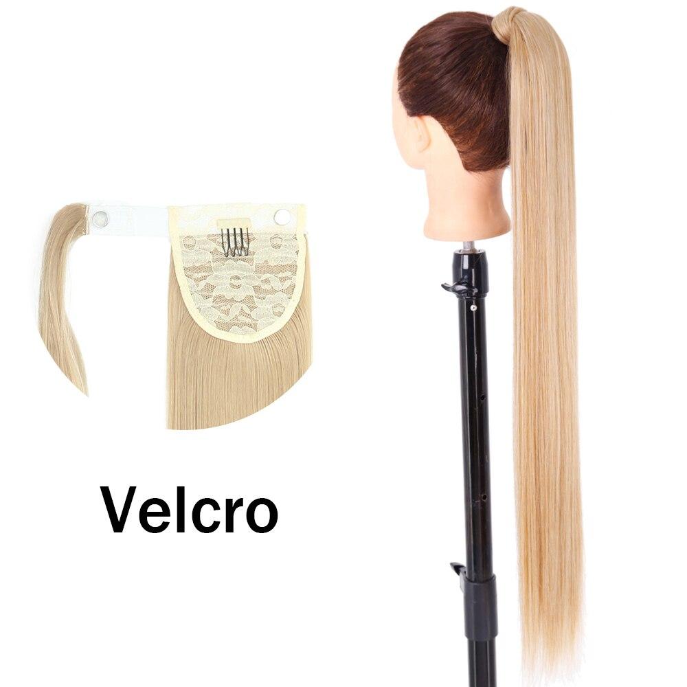 XINRAN Peluca de Cola de Caballo Recta Super Larga para Mujer Colorida Lazo Velcro Extensiones de Cabello Sintético Resistente al Calor Cola de Caballo