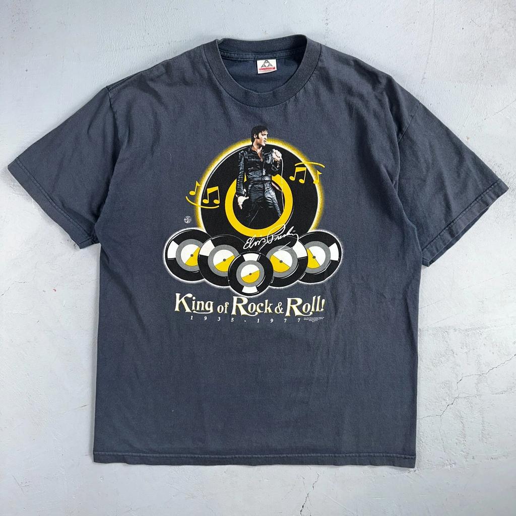 Elvis Presley Rock n Roll VTG T Shirt Happy Birthday Vegas Y2K 2000s XL Music