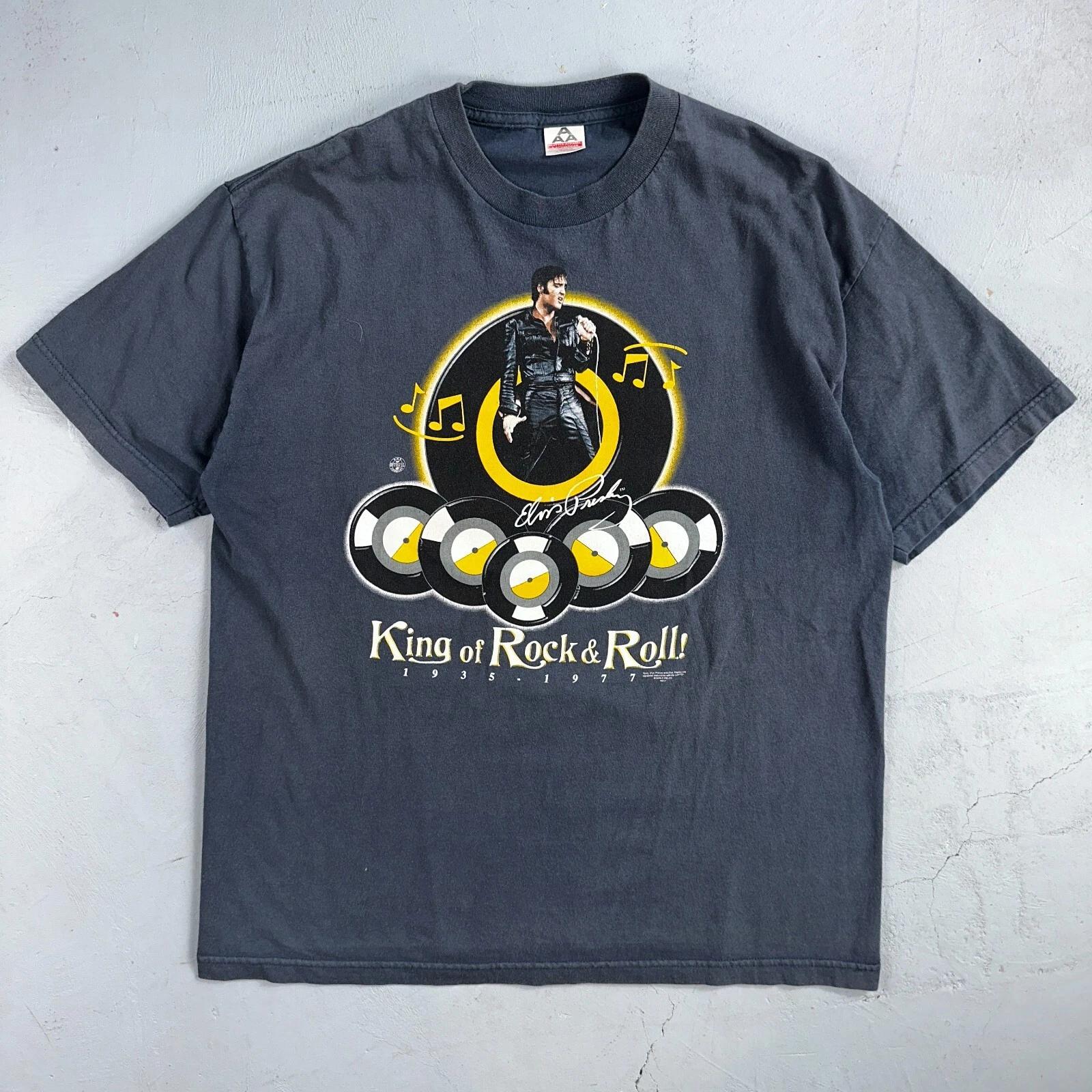 

Elvis Presley Rock n Roll VTG T Shirt Happy Birthday Vegas Y2K 2000s XL Music L