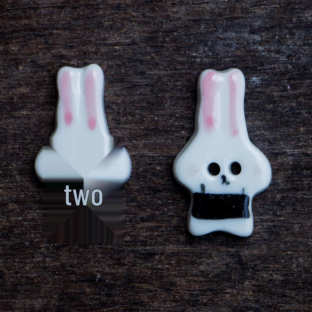 UK Handmade High-End Cute Rabbit Ceramic Buttons for DIY Windbreaker