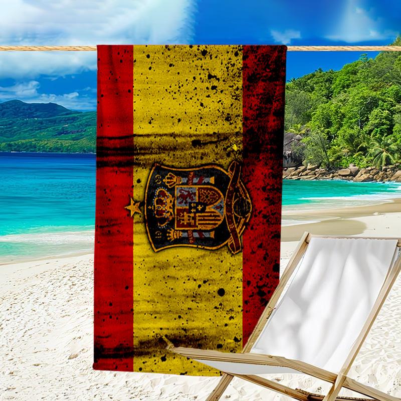 Spain FC Crest Printed Beach Towel, Super Soft Microfiber, Perfect Gift Birthday, for Pool, Beach, Travel, for family and friends