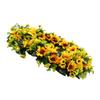 Künstlicher Sonnenblumenkranz mit grünen Blättern Hängender Falscher Frühlingskranz für Haustür Eingangsbereich Wand Heimdekoration