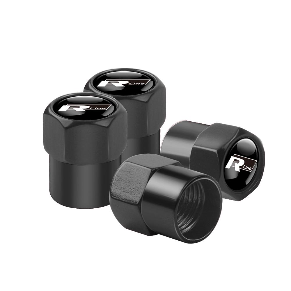 WHAQY1 4Pcs Metal Car Wheel Tire Valve Caps Cover Accessorie For Volkswagen GTI Golf 6 7 Polo VW R-Line CC Passat B6 Tiguan Tharu Jetta