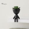 Office Desk Planter 3D Printed Sitting Human Figure Succulents Planter, 2-in-1 Desktop Pot & Decor Ornament, Matte Finish Flowerpot One-Piece