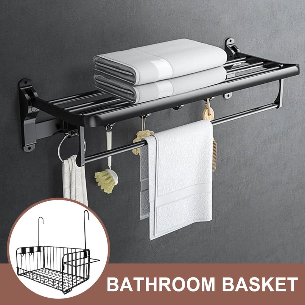 LEDMOMO Bathroom Hanging Basket, Wire Basket, Large Capacity, Steel, Rust-Resistant, for Bathroom, Kitchen, Washroom, Towels, Shampoo Bottles, Storage