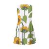 Women's Casual Fashion V-neck Sleeveless Floral Print Side Pocket Dress