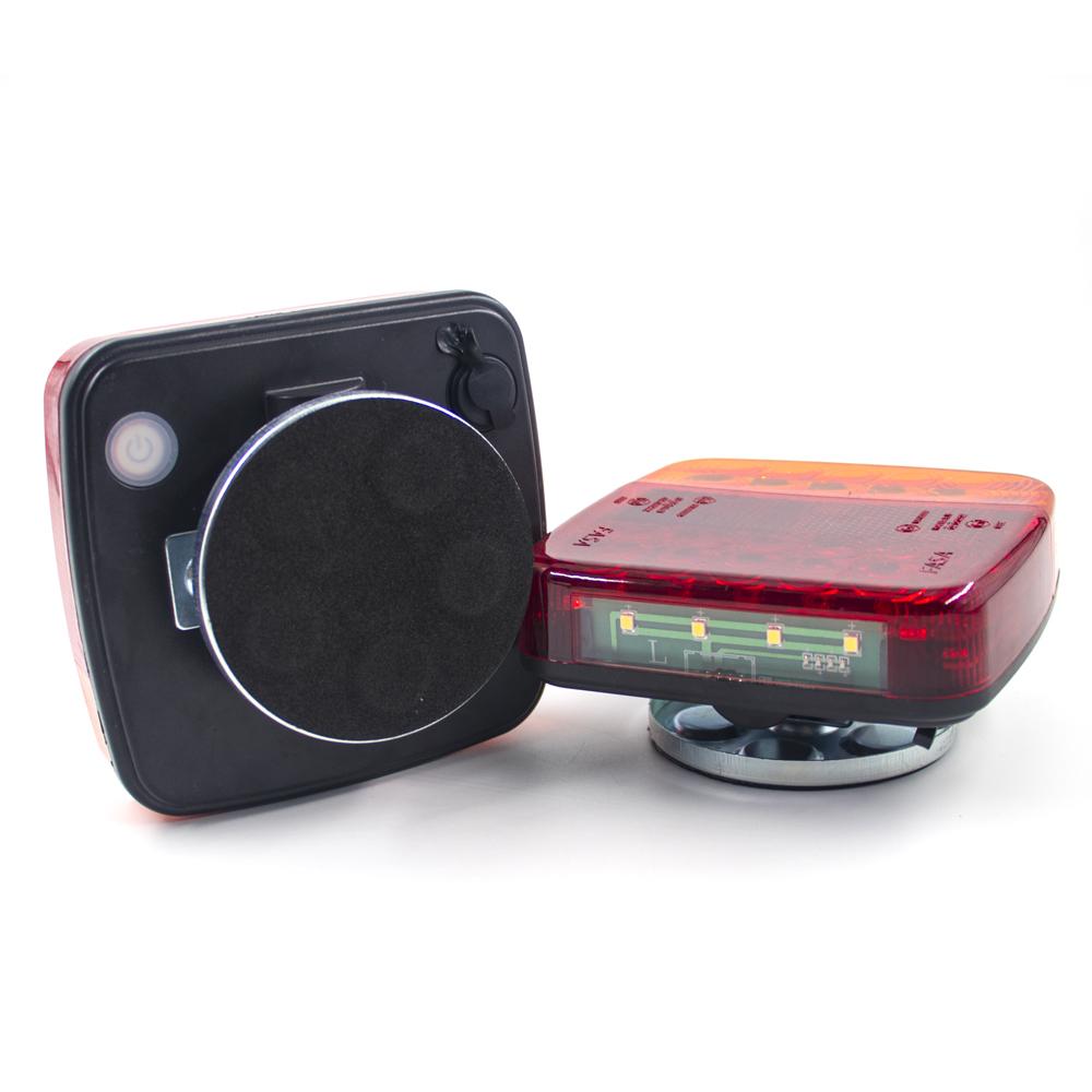 2PCS 12V 24V Wireless Magnetic LED Truck Tail Light Trailer Rear Signal Warning Brake Light Lamp Bus Caravans Campers Lorry