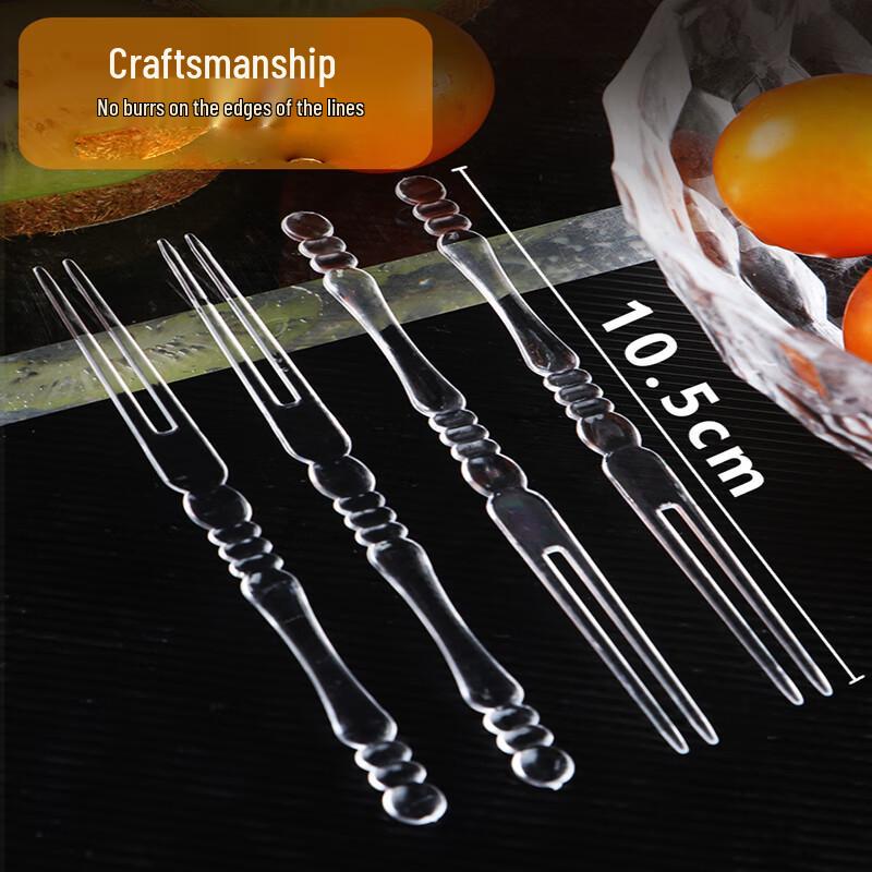 Disposable Individually Wrapped Transparent Plastic Fruit Picks & Cake Forks