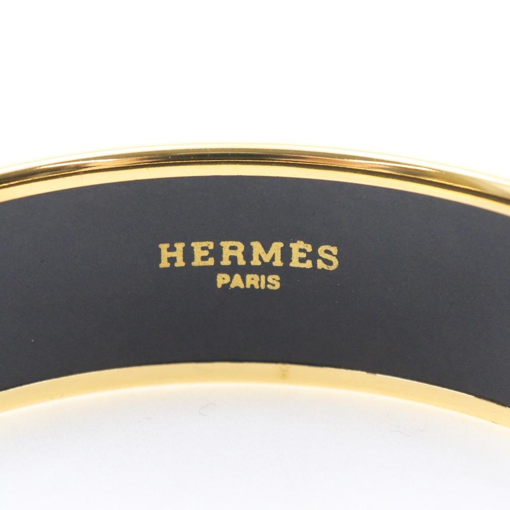 HERMES EmailGM Bangle Shippo Horse Red Plated Gold 33.4g Women Used