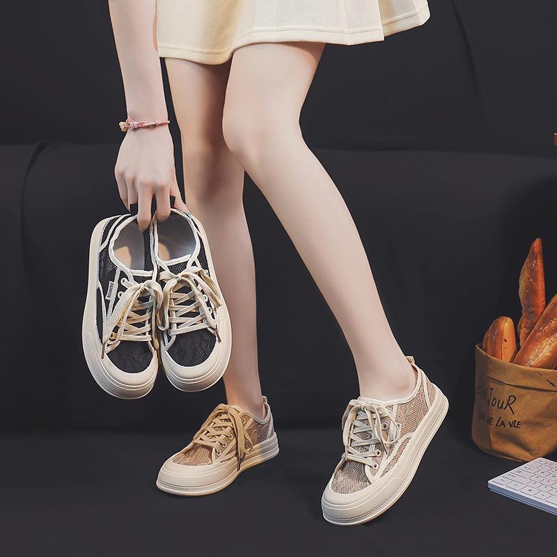 Shoes women's summer casual shoes breathable mesh shoes in trendy shoes lace fisherman shoes thick baseplate shoes