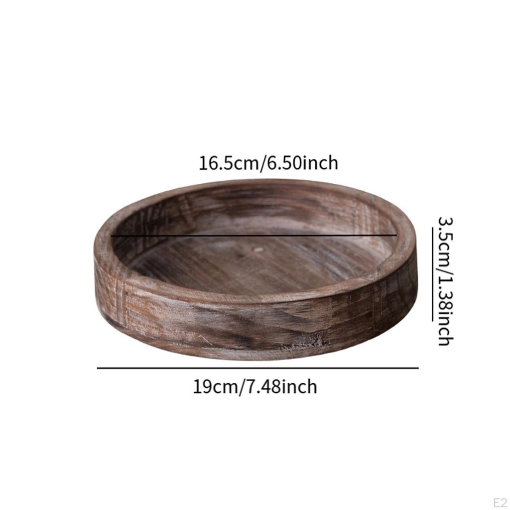 Candle Holder Tray Dining Room Centerpieces Plate Wooden Pillar Candles L