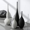 Zestaw białych wazonów ceramicznych w stylu północnoeuropejskim, Nowoczesny minimalistyczny pojemnik na kwiaty, Dekoracja salonu, Dekoracja domu