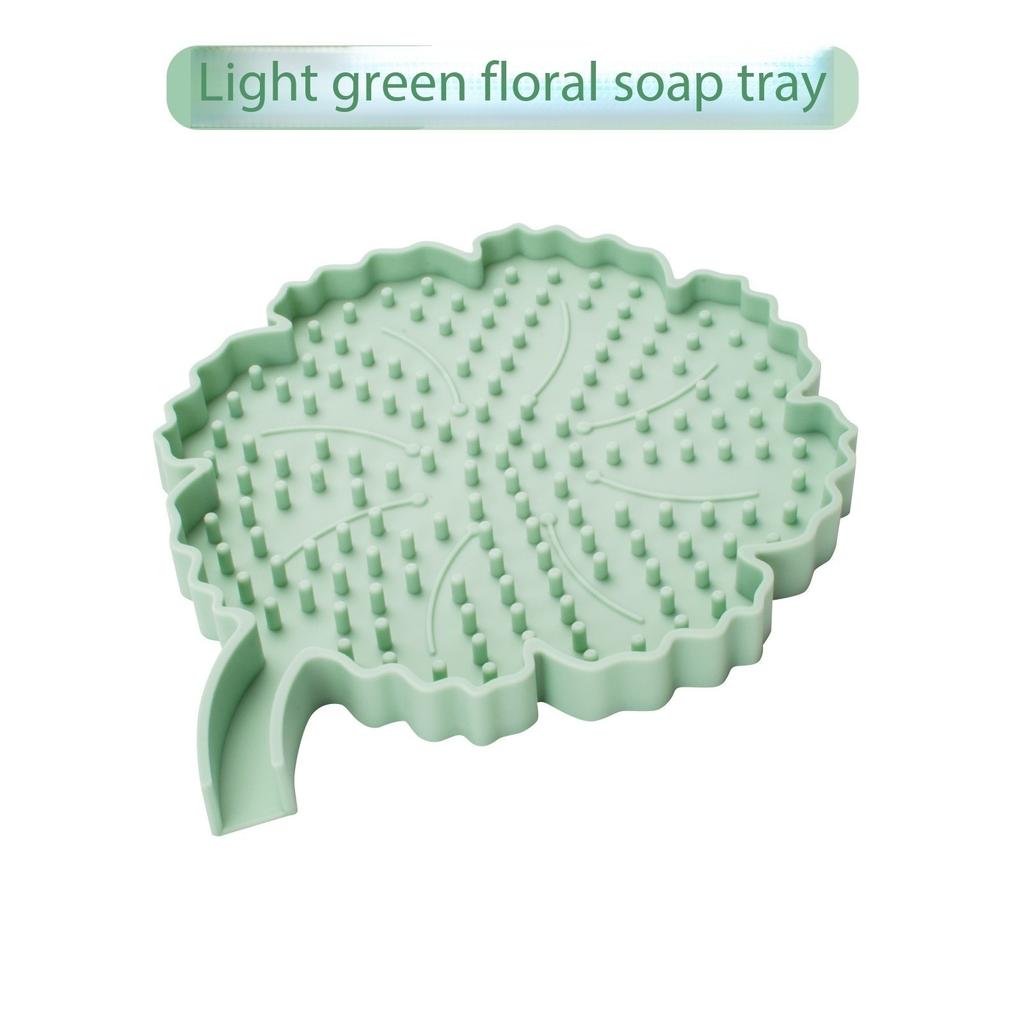 New Silicone Soap Dish with Self-Draining Function, Flower-Shaped Soap Dish, Bathroom Hanging Accessory