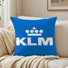 Netherlands Kklm Rroyal Dutch Airlines Cushion Cover Plush Pillow Case With Hidden Zipper Cutecore Room Decor For Home