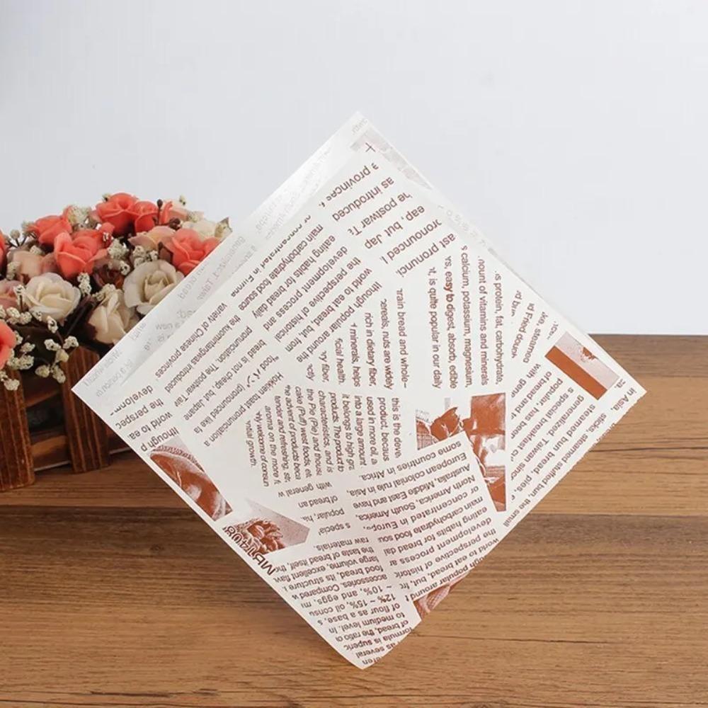 100Pcs 15x15cm Sandwich Wrappers Waterproof Disposable Hamburger Pouch Fries