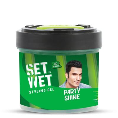 Gel per capelli da uomo - Party Shine, 250 g | Tenuta forte, lucentezza elevata | Per capelli corti e medi | Senza alcol, senza solfati