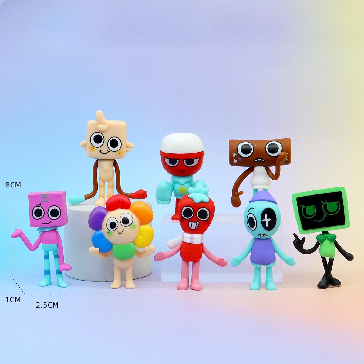 Fashnics 8Pcs/Set Dandy's World Pvc Action Figure Toy Cartoon Dandy World Horror Game Model Doll Figurines Kids Birthday Cake Decor