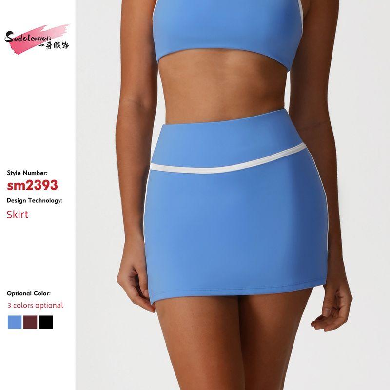 Foreign Trade New Sports Running Yoga Short Dress High Waist Buttock Lifting Fitness Quick-Drying Tennis Skirt Outdoor Sports Leisure Skirts