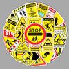 50 Warning Graffiti Stickers for Suitcases, Scooters, Laptops, Cars