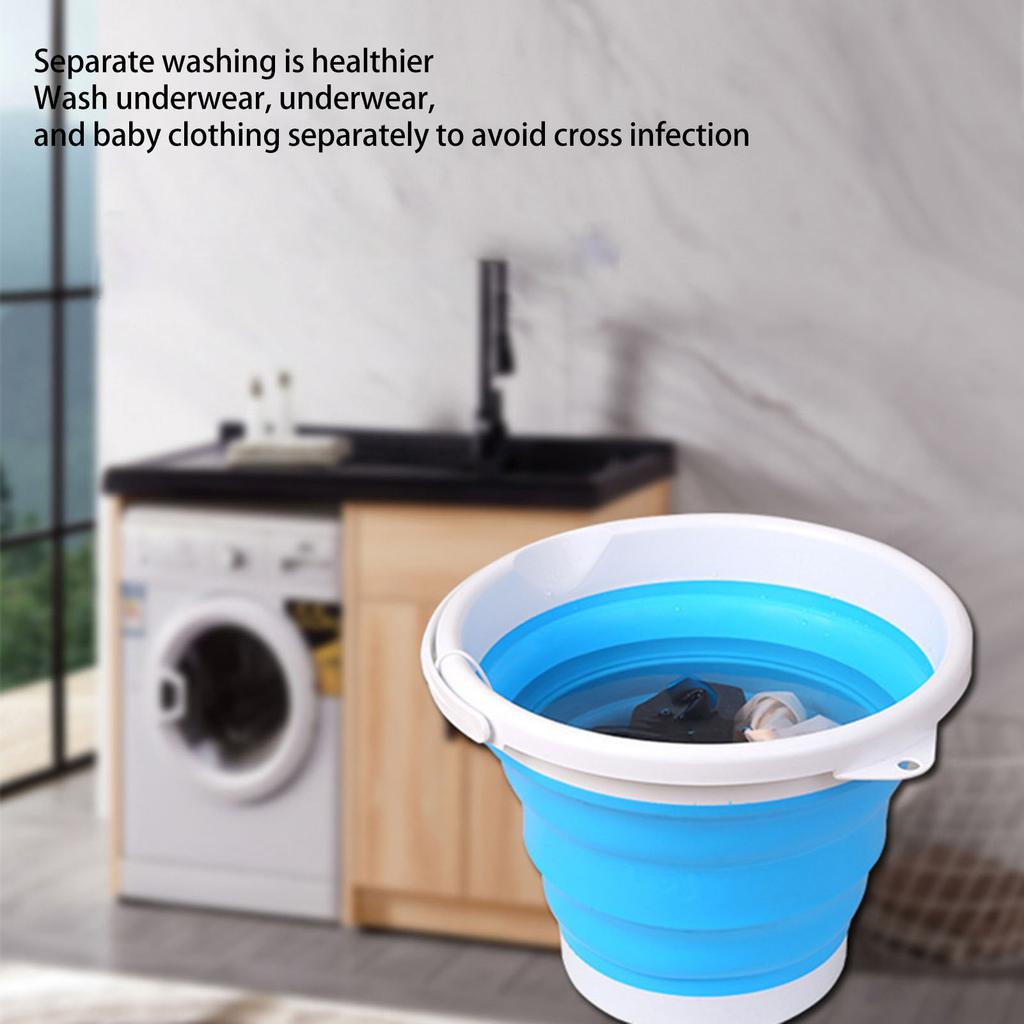 10L Portable Mini Washing Machine Folding Small Washing Machine for Underwear Socks Travel Dorm 5V Blue