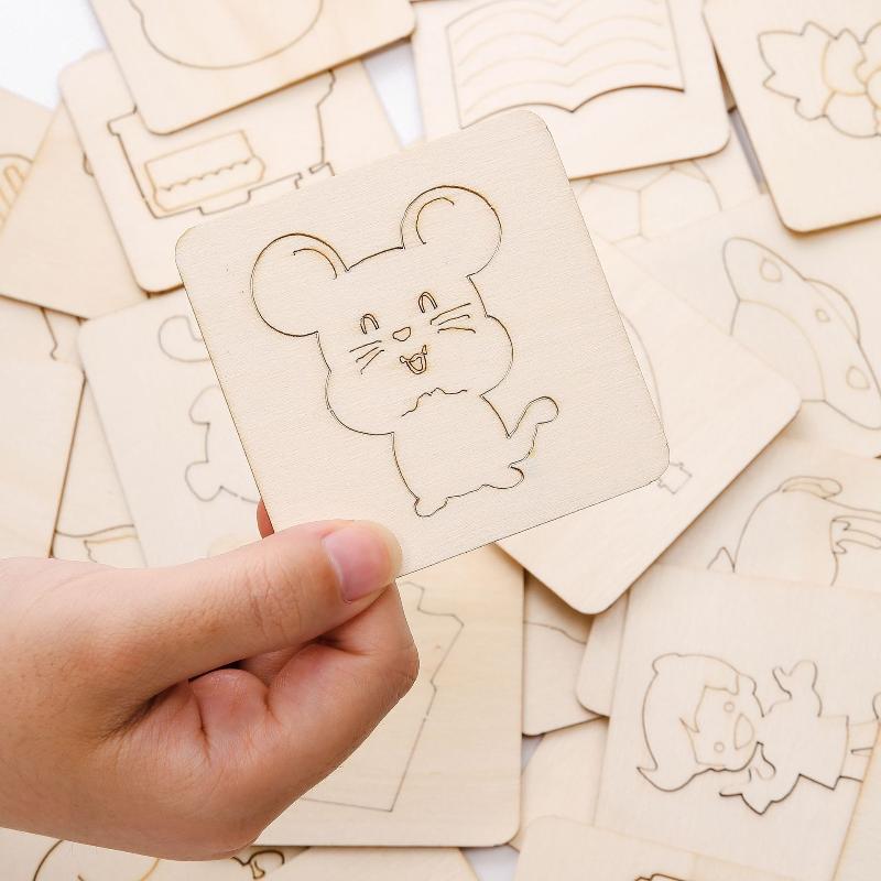 20pcs Wooden Montessori Drawing Stencils Kids DIY Creative Learning Educational Craft Family Interactive Art Painting Gift Toy