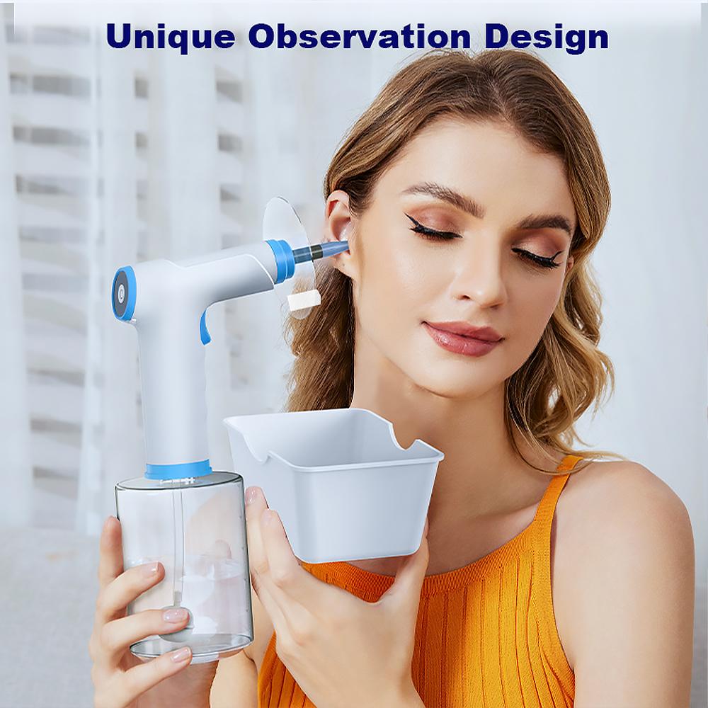 Electric Ear Wax Cleaner Kit 4 Modes Comfort Portable Ear Canal Irrigation Tool for Adults Child Earwax Removal 500Ml Capacity
