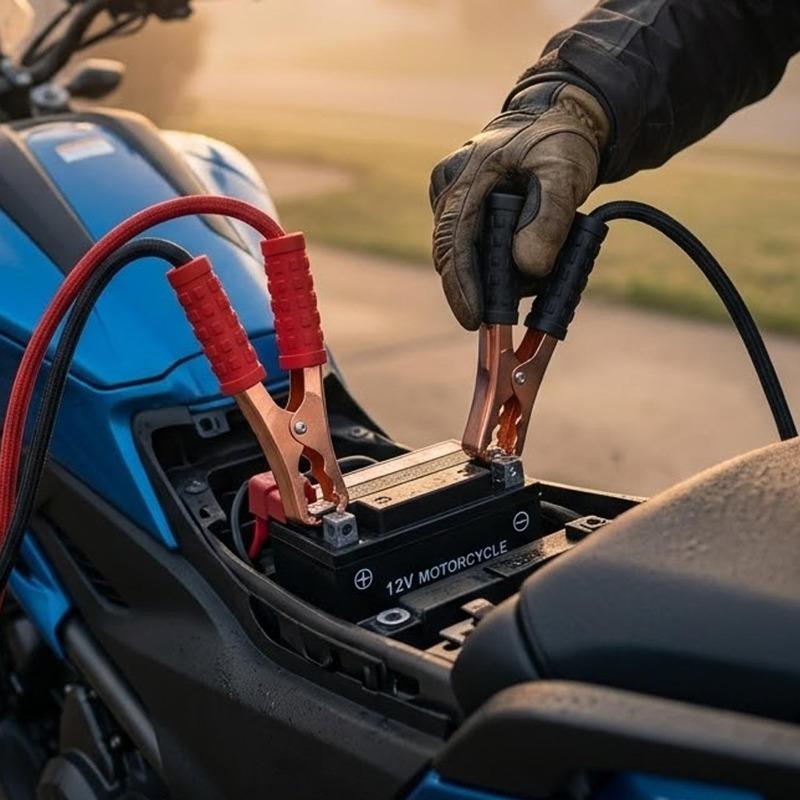 Motorcycle Battery Pure Copper Jump Start Cables Car Power Charger Heavy Duty Car Battery Cables for Emergency Jump Starting