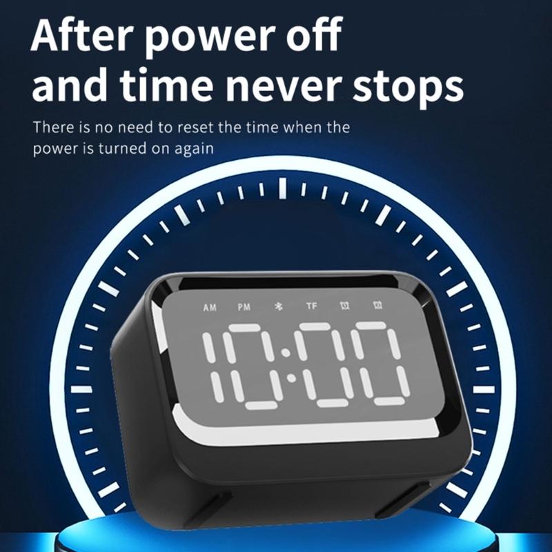 Bluetoothcompatible Wireless Sound With 2 Alarm Clock, Big Screen LED Time Display Call Function