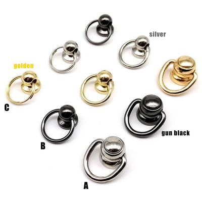10pcs/pack Screwback Rivet Stud with O Ring Phone Case Accessory Ball Nail Metal Zinc-alloy for Leather Bag Screw Back