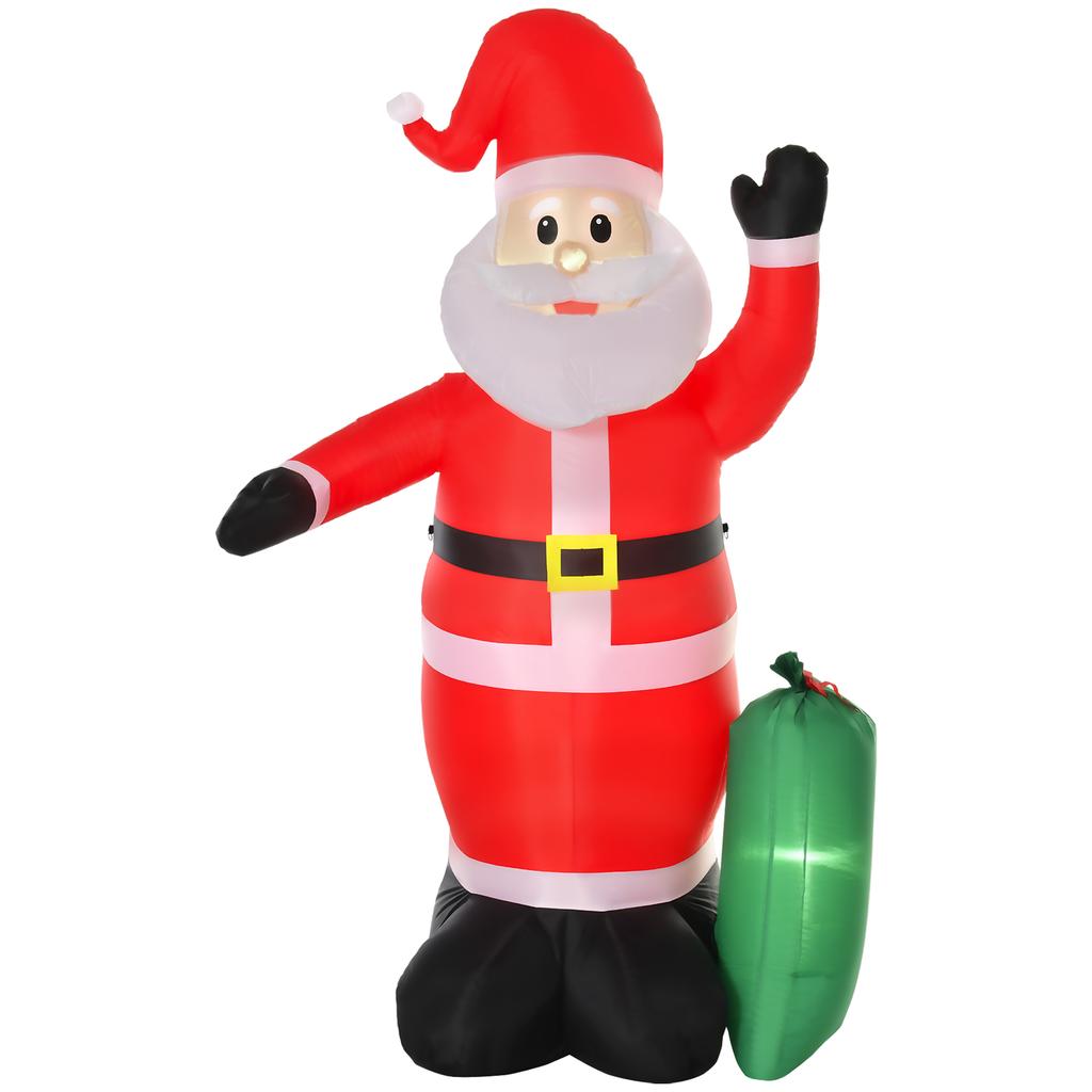 Inflatable Santa Claus with Gift Sack, Santa Claus Inflatable with Lights and Inflator 148x85x240 cm Multicolor