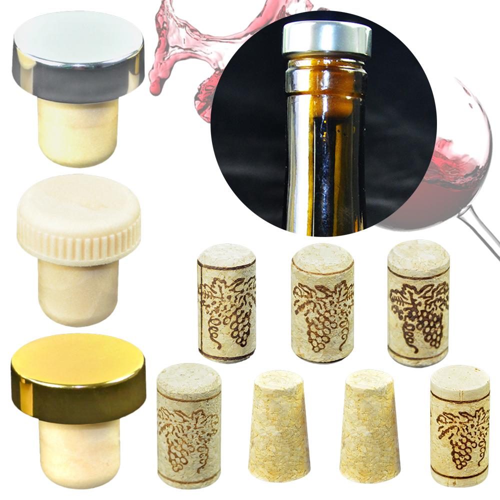 

Sealing Cup Wooden Wine Corks Straight Bottle Stopper Tapered Cork Plugs Tools Kitchen Accessories 10