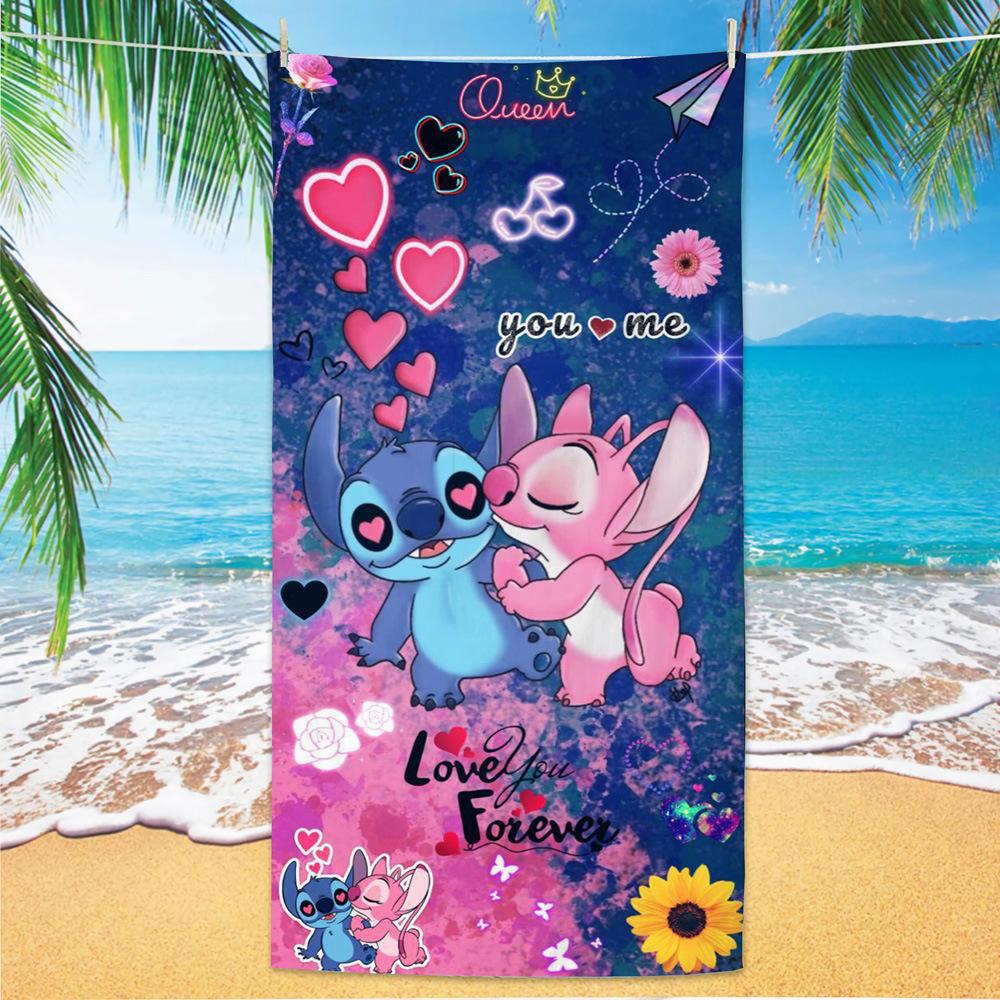 American Cartoon Figure Print Thick Microfiber Beach Towel Quick Dry Bath Blanket For Kids